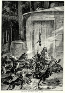 Zaatakowany przez dzikie psy (grawerunek) autorstwa English School