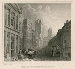Auction Mart, St Bartholomews Lane, Londyn i Bank autorstwa English School