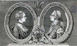 Augusta, księżna Walii (1719-72) i Fryderyk Ludwik, książę Walii (1707-51), pomnik z Gentleman