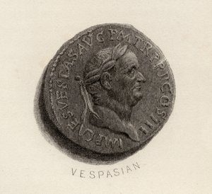 Moneta Aureus, z epoki Wespazjana, Tytus Flavius Vespasianus