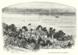 Australia: Government House, Perth (grawerowanie) autorstwa English School