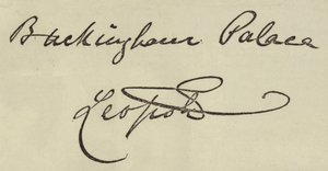Autograf księcia Albany (grawerowanie) autorstwa English School