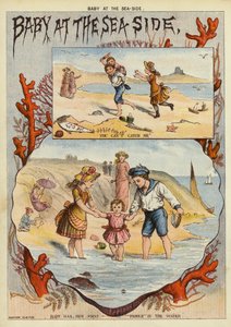 Dziecko nad morzem (chromolitho) autorstwa English School