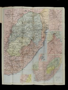 Wielkoskalowa mapa Bacon z Transwalu Orange Free State i Natal z rozszerzeniem na południe do Port Elizabeth w RPA autorstwa English School