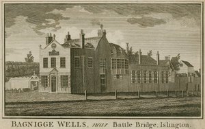 Bagnigge Wells, niedaleko Battle Bridge, Islington, Londyn autorstwa English School