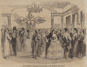Bal w Singapurze z okazji rocznicy osadnictwa (rycina) autorstwa English School