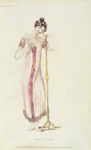 Suknia balowa, modny talerz z Ackermanns Repository of Arts autorstwa English School