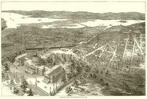 Balonowy widok Waszyngtonu, maj 1861 r. autorstwa English School