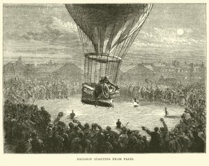 Balon startujący z Paryża, wrzesień 1870 autorstwa English School