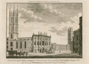 Bank of England, skrzydło wschodnie dodane przez Sir Roberta Taylora, 1765 autorstwa English School