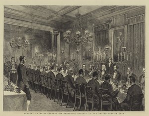 Bankiet dla generała dywizji Sir Fredericka Robertsa w United Service Club, ilustracja do The Graphic, 4 grudnia 1880 roku,