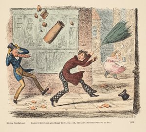 Barney Buntline i Billy Bowling; lub Zalety bycia na morzu, wyd. 1835 (grawerowanie ręcznie kolorowane) autorstwa English School