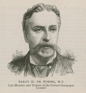Baron H De Worms, poseł, dożywotni członek i powiernik Zjednoczonej Rady Synagogalnej autorstwa English School