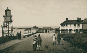 Łaźnia i piaski, Dovercourt (litografia) autorstwa English School