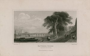 Battersea Bridge, z Cheyne Walk Chelsea autorstwa English School