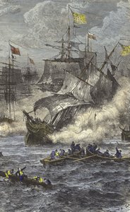 Bitwa pod La Hogue, 1692 autorstwa English School
