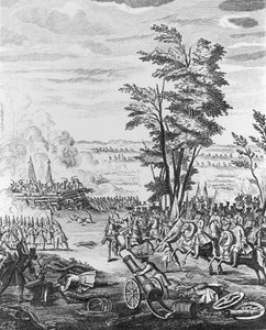 Bitwa pod Malplaquet, 11 września 1709, z „Historii królowej Anny”, 1740 autorstwa English School