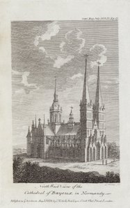 Katedra w Bayeux, Normandia, 1819 autorstwa English School