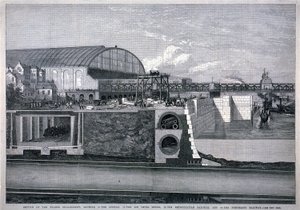 Bazalgette, Nabrzeże Tamizy, 1867 autorstwa English School