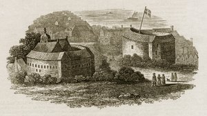Bear Garden and Globe Theatre, Southwark, Londyn, ok. 1600 (rycina) autorstwa English School