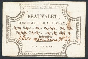Beauvalet, trener w barwach, karta handlowa autorstwa English School