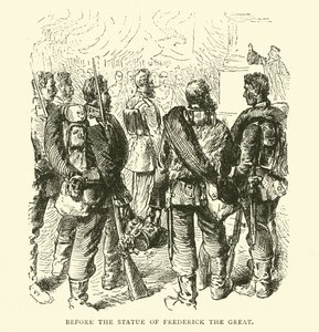 Przed pomnikiem Fryderyka Wielkiego, maj 1871 r. autorstwa English School
