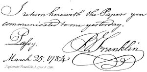 Benjamin Franklin, b 1706, d 1790 autorstwa English School