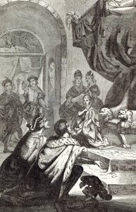 Zaręczyny francuskiej księżniczki z Ryszardem II, ilustracja z „Ilustrowanej historii Anglii Cassella” autorstwa English School
