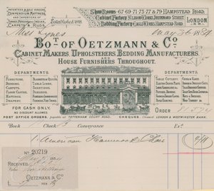 Bill z Oetzmann & Co, stolarzy, tapicerów, producentów pościeli i wyposażenia domów autorstwa English School