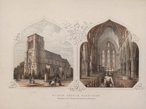 Bilton Church, Harrogate, North Yorkshire (kolorowe grawerowanie) autorstwa English School