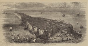 Widok z lotu ptaka na wyspę Helgoland (grawerunek) autorstwa English School