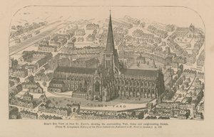 Widok z lotu ptaka na stary St Pauls autorstwa English School