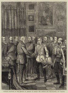 Urodziny cesarza Niemiec w Berlinie cesarza i feldmarszałka von Wrangela (rycina) autorstwa English School