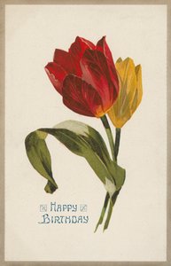 Kartka z życzeniami urodzinowymi (chromolitografia) autorstwa English School