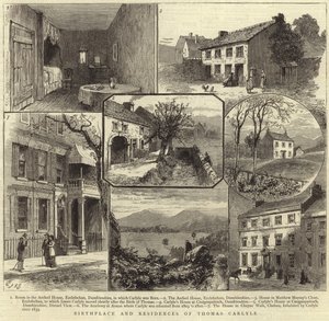 Miejsce urodzenia i rezydencje Thomasa Carlyle autorstwa English School