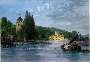 Opactwo Bisham. (rycina, ok. 1850 r.) autorstwa English School