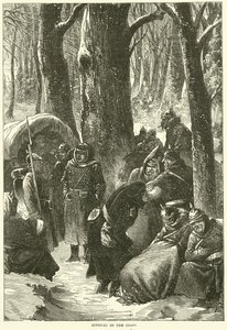 Biwak na śniegu, listopad 1870 autorstwa English School