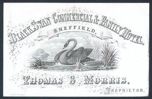Black Swan Commercial & Family Hotel, Sheffield, karta handlowa autorstwa English School