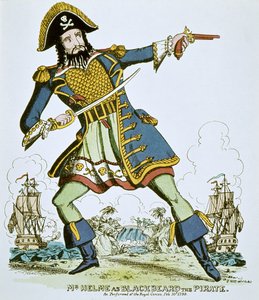 Pirat Czarnobrody (kolorowy grawerunek) autorstwa English School