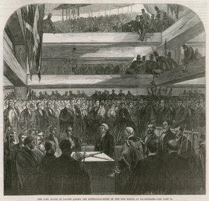 Most Blackfriars. Ceremonia wmurowania kamienia węgielnego, 20 lipca 1865 r autorstwa English School