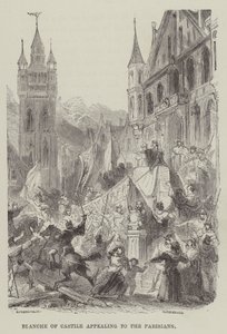Blanche z Kastylii odwołująca się do paryżan (grafika) autorstwa English School