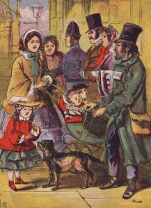 Niewidomy żebrak (kolorowa litografia) autorstwa English School