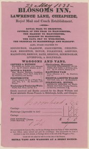 Blossoms Inn, Lawrence Lane, Cheapside, Bill autorstwa English School
