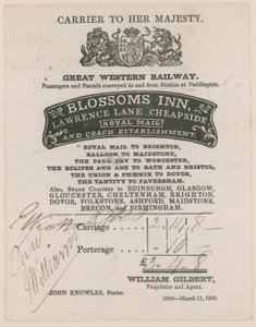 Blossoms Inn, Lawrence Lane, Cheapside, Bill autorstwa English School
