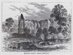 Opactwo Bolton, niedaleko Skipton (grawerowanie) autorstwa English School