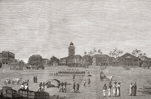 Bombay Green, South Mumbai, Indie w 1767, z „Krótkiej historii ludu angielskiego” J.R. Greena, opublikowanej w 1893 autorstwa English School