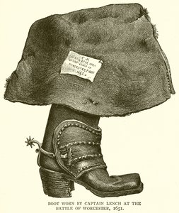 But noszony przez kapitana Lencha w bitwie pod Worcester, 1651