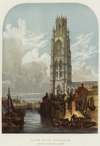 Kościół w Bostonie, Lincolnshire (chromolitho) autorstwa English School