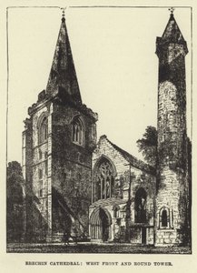Katedra w Brechin, front zachodni i okrągła wieża autorstwa English School