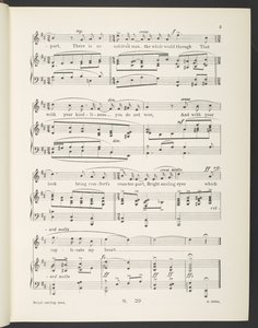 „Jasne, uśmiechnięte oczy. Rondeau (Pieśń) Słowa z francuskiego Christine de Pisan przez Gilbert Pass”, Gilbert A. Alcock autorstwa English School
